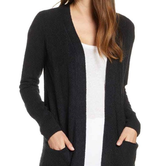 Barefoot Dreams Sweaters - Barefoot Dream CozyChic Lite Coastal Hooded Cardigan Black Size Medium H13817